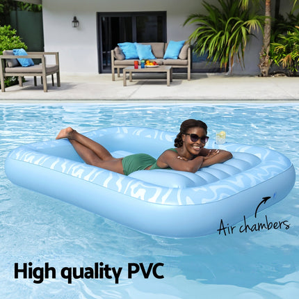 Bestway Float Floating Seat Pool Lounger Inflatable Lounge Chair Bed Pillow Cup Holder 2.03MX1.37M