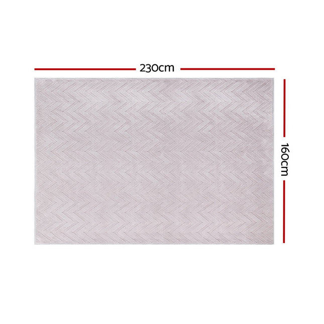 Artiss Rug 160x230cm Area Rug Washable Mat Large Carpet Microfiber Ripple