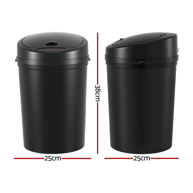 Devanti Sensor Bin Motion Rubbish Bins Kitchen Automatic Trash Can Black 9L