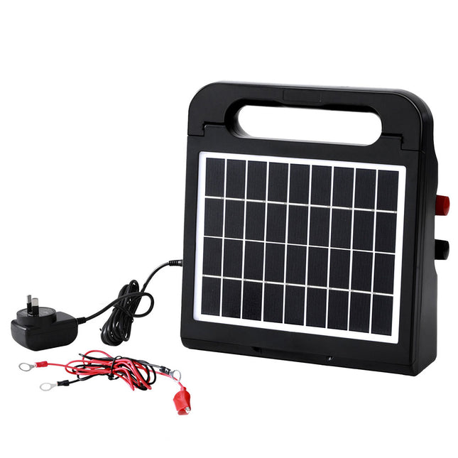 Giantz 5km Electric Fence Energiser Solar Energizer Charger Farm Animal 0.15J