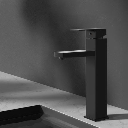 Cefito Bathroom Basin Mixer Tap Square Tall Faucet Vanity Laundry Black