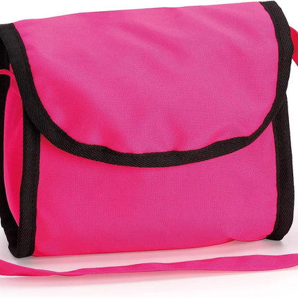 Foldable Dolls Pram with Height-Adjustable Handle and Shoulder Bag, Stable, Pink