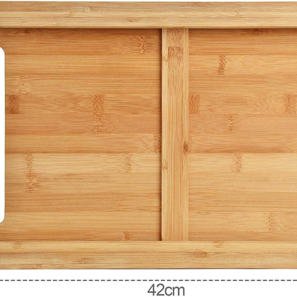 Chopping Board with with 2 Organiser Stainless Steel Trays Containers