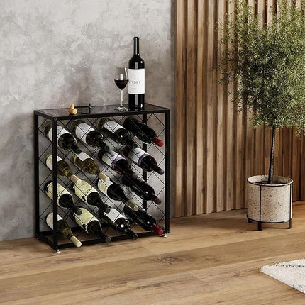 Freestanding Metal Wine Rack for 25 Bottles