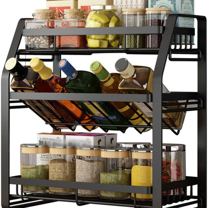 3-Tier Detachable Spice Rack Storage Organiser for Kitchen Countertop