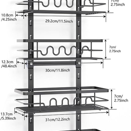 4 Tier Adjustable Baskets Over Door Pantry Organiser for Home Kitchen