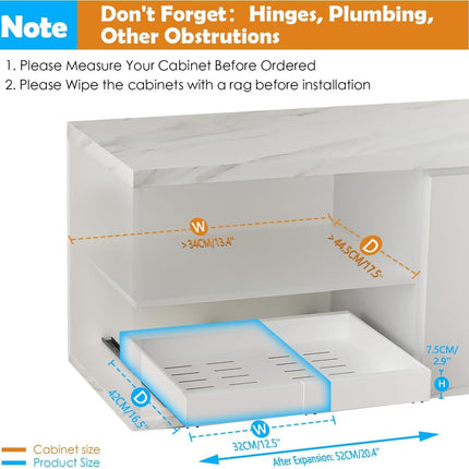 CARLA HOME Pack Pull Out Cabinet Organizer Expandable for Cabinets with Adjustable Slide Out Shelves and Easy Installation (White)