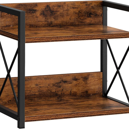 CARLA HOME 2-Tier Countertop Shelf Organizer Rustic Wood Kitchen Spice Rack for Storage, Condiments & Cabinet Organization