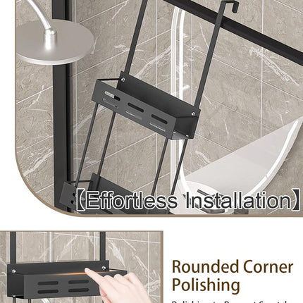 CARLA HOME Over the Door 2-tier Shower Caddy Organizer Shelf with Hooks for Bathroom