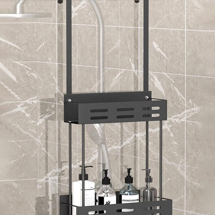 CARLA HOME Over the Door 2-tier Shower Caddy Organizer Shelf with Hooks for Bathroom