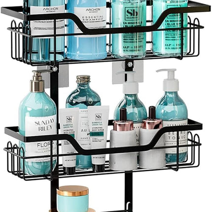 CARLA HOME Over the Door 3-tier Shower Caddy Organizer Shelf with Hooks for Bathroom