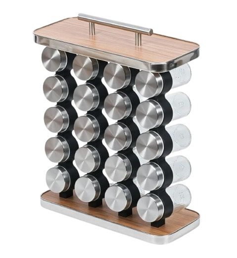 CARLA HOME 20-Jar Spice Rack Organizer Storage for Kitchen Countertop or Cabinet
