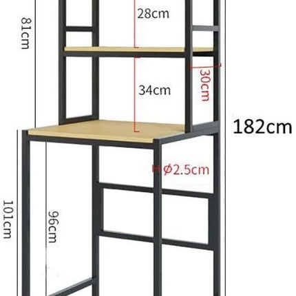 CARLA HOME 3-Tier Over Washing Machine Storage Rack Laundry Shelf Organizer for Bathroom or Toilet (Black)