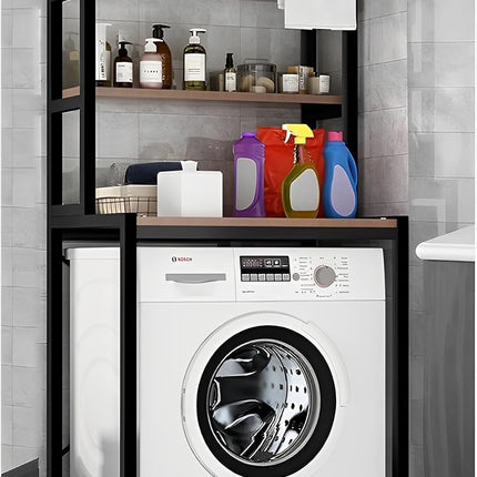 CARLA HOME 3-Tier Over Washing Machine Storage Rack Laundry Shelf Organizer for Bathroom or Toilet (Black)