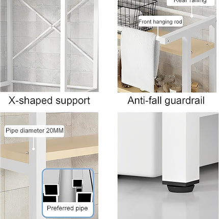 CARLA HOME 3-Tier Over Washing Machine Storage Rack Laundry Shelf Organizer for Bathroom or Toilet (White)