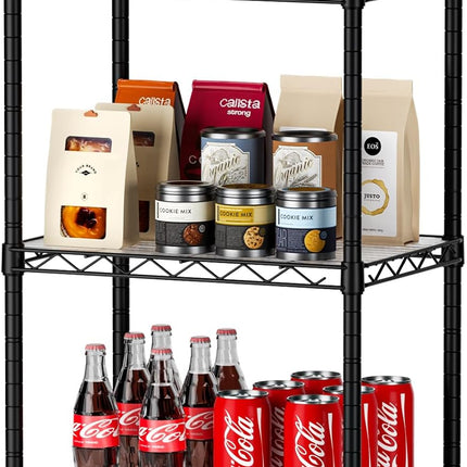 CARLA HOME 3-Tier Adjustable Metal Storage Shelves Wire Rack Organizer for Kitchen, Pantry, Bathroom or Laundry Room (60cm W x 35cm D x 103cm H)