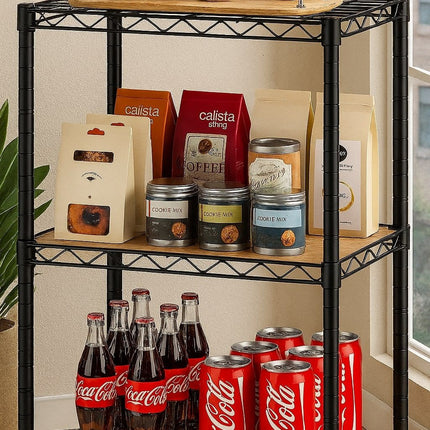 CARLA HOME 3-Tier Adjustable Metal Storage Shelves Wire Rack Organizer for Kitchen, Pantry, Bathroom or Laundry Room (60cm W x 35cm D x 103cm H)