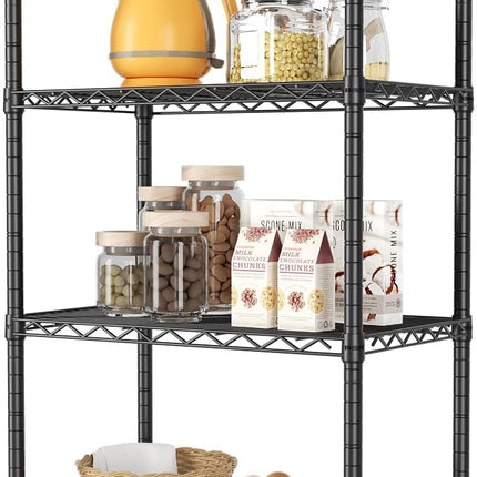 CARLA HOME 4-Tier Adjustable Metal Storage Shelves Wire Rack Organizer for Kitchen, Pantry, Bathroom or Laundry Room (60cm W x 40cm D x 140cm H)