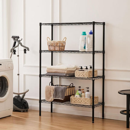 CARLA HOME 4-Tier Adjustable Metal Storage Shelves Wire Rack Organizer for Kitchen, Pantry, Bathroom or Laundry Room (60cm W x 40cm D x 140cm H)