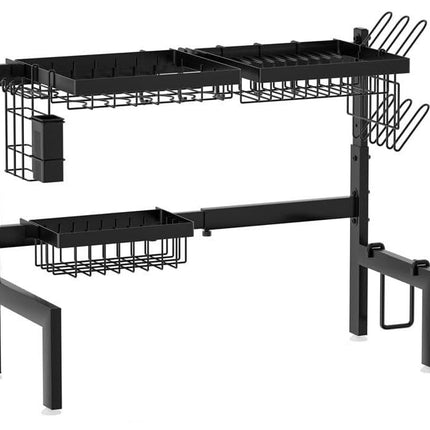 CARLA HOME Adjustable Over the Sink Dish Drying Rack with Utensil Holder, Hooks & Cutting Board Rack for Kitchen Counter Storage