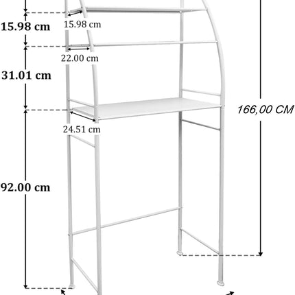 CARLA HOME 3-Tier Over Washing Machine Storage Rack for Laundry Room Space Saving, Towels, Detergent & Bathroom Essentials