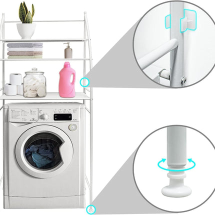 CARLA HOME 3-Tier Over Washing Machine Storage Rack for Laundry Room Space Saving, Towels, Detergent & Bathroom Essentials