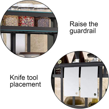 CARLA HOME 2-Tier Kitchen Spice Rack Organizer Storage Shelf for Condiments, Oil Bottles, Utensils, Cutting Board & More