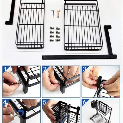 CARLA HOME 2-Tier Kitchen Spice Rack Organizer Storage Shelf for Condiments, Oil Bottles, Utensils, Cutting Board & More