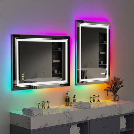700x900mm LED Bathroom Mirror RGB Anti-Fog Aluminum