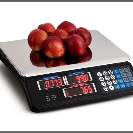 Digital Kitchen Scale 40kg 1g Increment Electronic Black