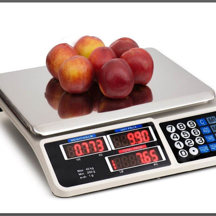 Digital Kitchen Scale Electronic 40KG 1g Increment White