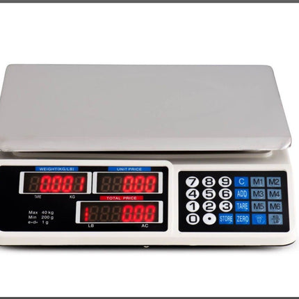 Digital Kitchen Scale Electronic 40KG 1g Increment White