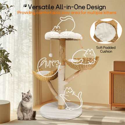 Cat Tree Tower Condo Scratcher Bed Sisal Plush Toy Ball