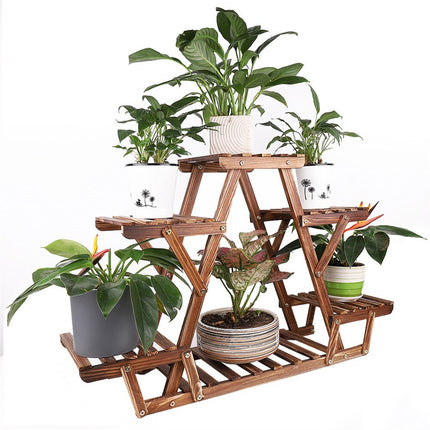 Wooden 6 Tier Plant Stand A-Frame Flower Pot Display Organizer