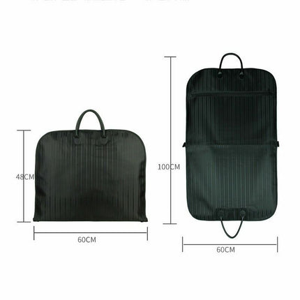 Blue Men Suit Garment Bag Zippered Dustproof Travel Organizer