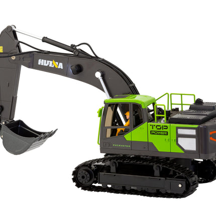 1:18 Scale 13-Channel Alloy Remote Control Excavator Construction Vehicle with Lights, Sound and Steam