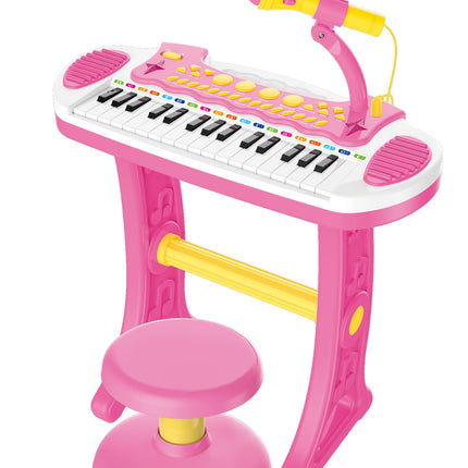 Children's Electronic Keyboard with Stand (Pink) Musical Instrument Toy