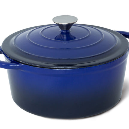 26cm Enamelled Cast Iron French Oven Casserole (4.7L) - Blue