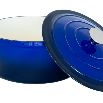 26cm Enamelled Cast Iron French Oven Casserole (4.7L) - Blue