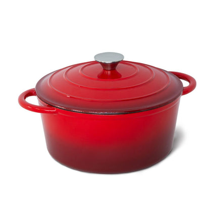 26cm Enamelled Cast Iron French Oven Casserole (4.7L) - Red