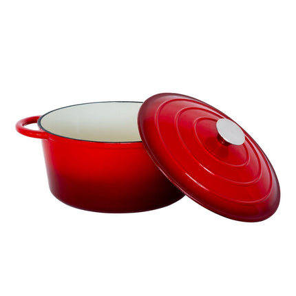 26cm Enamelled Cast Iron French Oven Casserole (4.7L) - Red