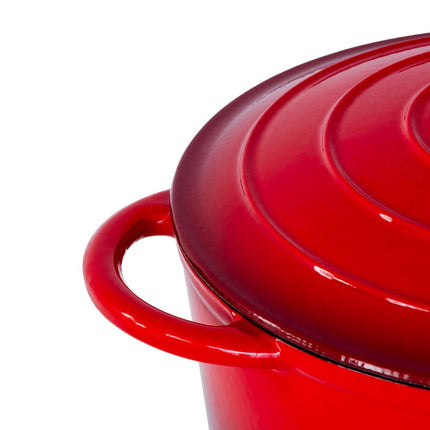 26cm Enamelled Cast Iron French Oven Casserole (4.7L) - Red