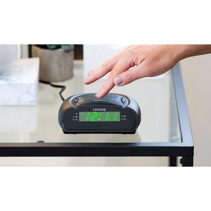 AM/FM Alarm Clock & Radio w/ Green LED Time Numbering