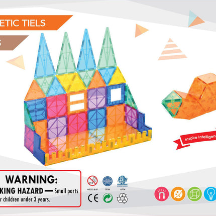 78 Pcs non-toxic STEM Educational, Durable Magnetic Tiles/Puzzle with Storage Bag