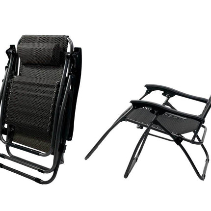 2 Pcs Zero Gravity Folding Reclining Chair (Black)