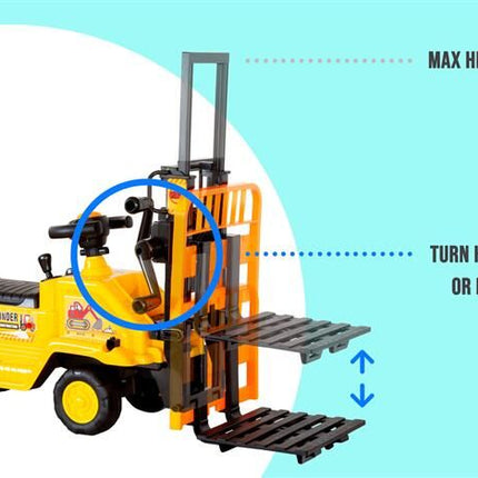 Kids Manual Forklift Ride-On with Working Mast Lift and Pallet