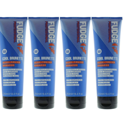 6x Fudge 250ml Blue Toning Shampoo - Erases Red & Orange from Cool Brunette Hair