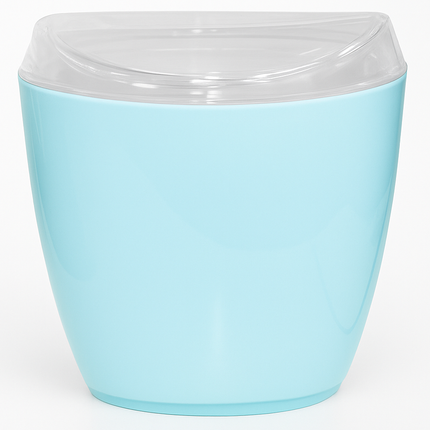 Oval Swing Top Waste Rubbish Bin Acrylic Lightweight Compact Bathroom Office in Blue