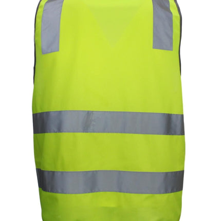 Hi Vis Safety Vest Reflective Tape Zip Up Workwear Pocket High Visibility in Yellow - XL