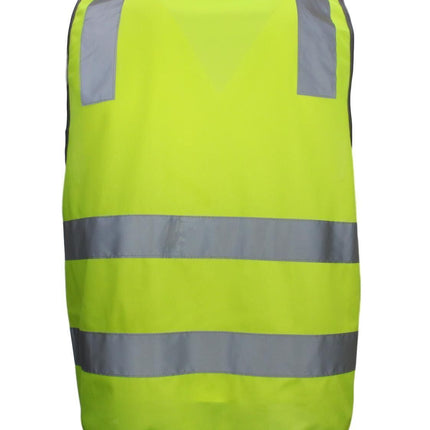 Hi Vis Safety Vest Reflective Tape Zip Up Workwear Pocket High Visibility in Yellow - XL